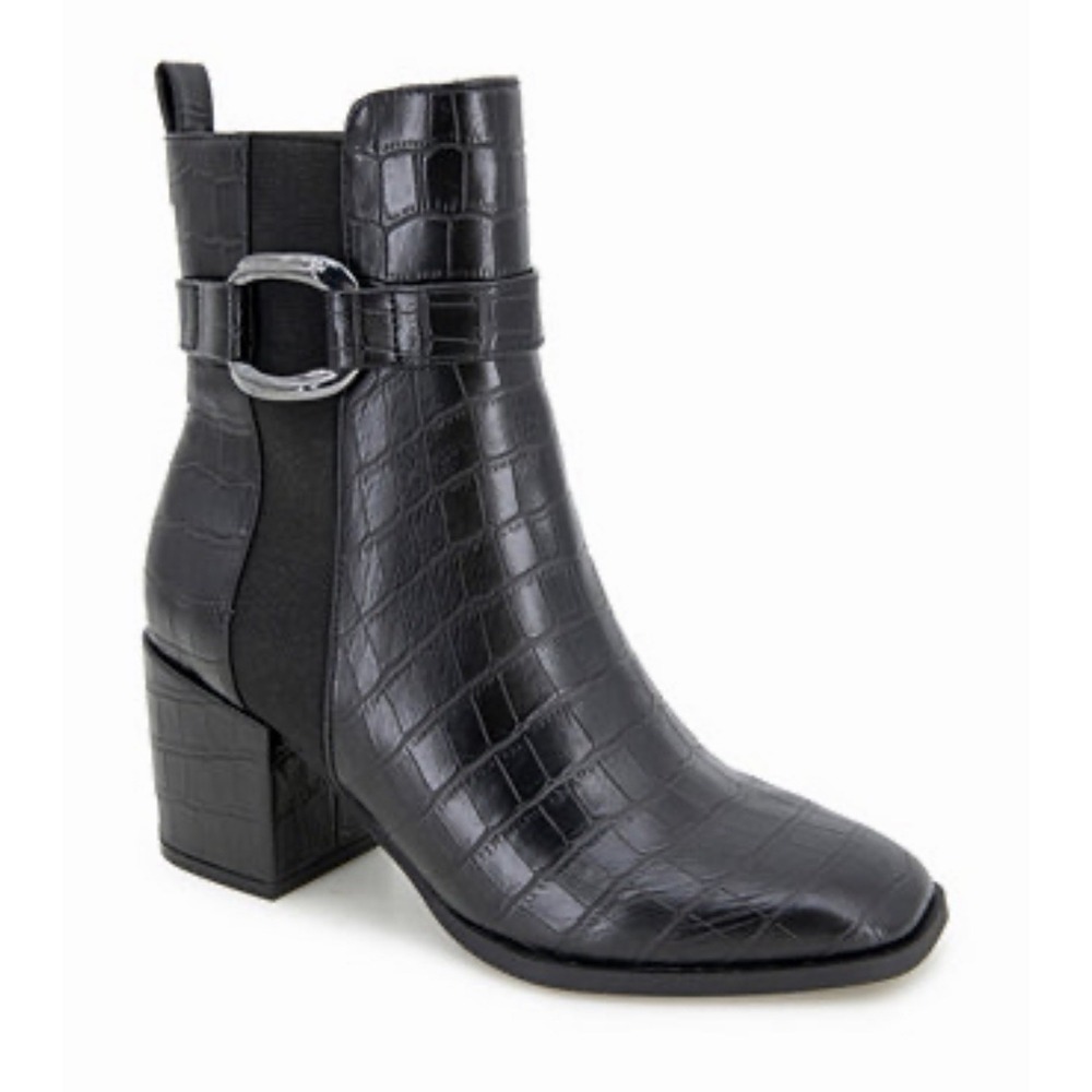 Kenneth Cole Reaction Size-7.5M Womens Emerson -Black Croco Boot